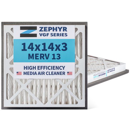 ポメ✾14kgf Zephyr 14x14x3 Merv 13 VGF Series 3 inch Deep 6-month HVAC Filters