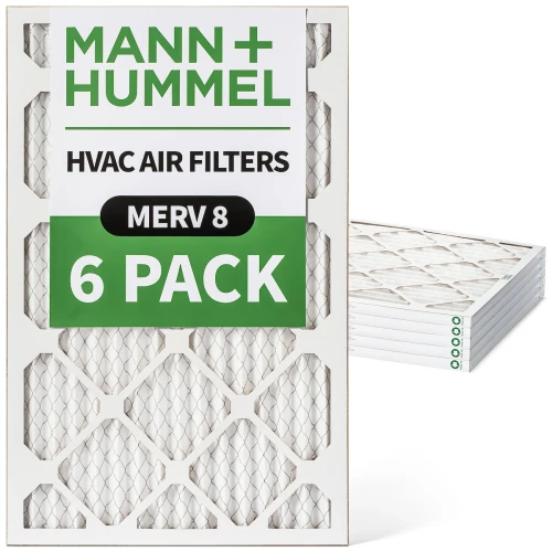 20x30x1 MERV 8 Pleated HVAC AC Furnace Air Filters by Mann+Hummel. 6 Pack. (Exact Size: 19.75 x 29.75 x 0.75 Inches)
