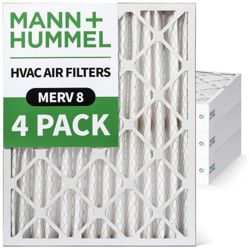 20x24x4 MERV 8 Pleated AC Furnace Air Filters by Mann+Hummel.  4 Pack