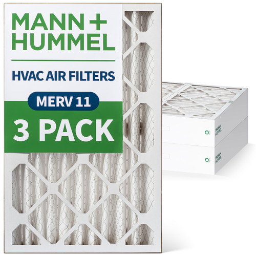 16x25x4 MERV 11 Pleated AC Furnace Air Filters by Mann+Hummel.  3 Pack