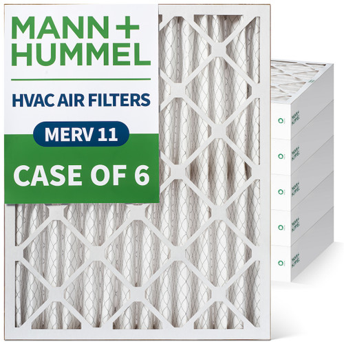 20x24x4 MERV 11 Pleated AC Furnace Air Filters by Mann+Hummel.    Case of 6