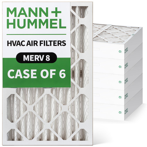 12x24x4 MERV 8 Pleated AC Furnace Air Filters by Mann+Hummel.    Case of 6