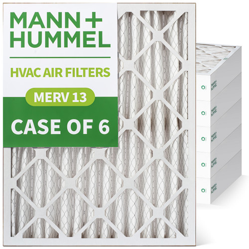 20x24x4 MERV 13 Pleated AC Furnace Air Filters by Mann+Hummel.    Case of 6