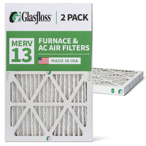 Glasfloss ZL 10x20x2 MERV 13 Pleated AC Furnace Air Filters.    2 Pack