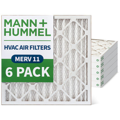12x12x2 MERV 11 Pleated AC Furnace Air Filters by Mann+Hummel.    6 Pack