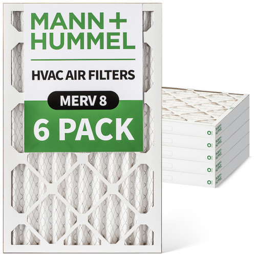12x24x2 MERV 8 Pleated AC Furnace Air Filters by Mann+Hummel.  6 Pack