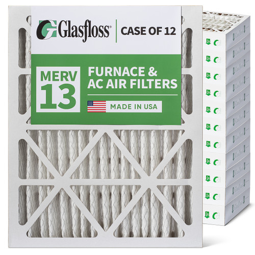 Glasfloss ZL 14x20x2 MERV 13 Pleated AC Furnace Air Filters.  Case of 12