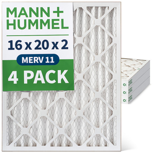 16x20x2 MERV 11 Pleated AC Furnace Air Filters by Mann+Hummel.  4 Pack
