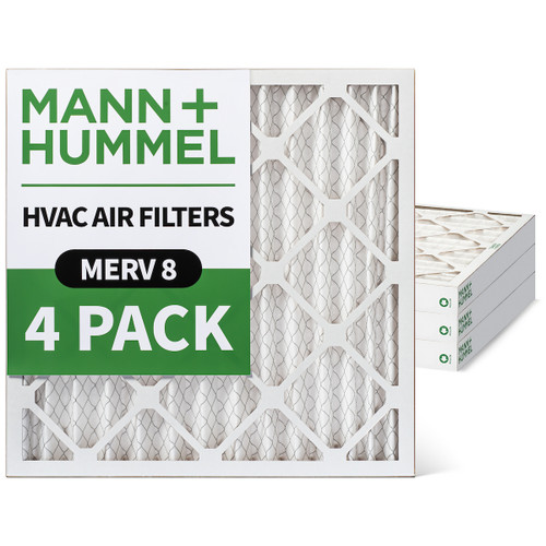 18x18x2 MERV 8 Pleated AC Furnace Air Filters by Mann+Hummel.  4 Pack