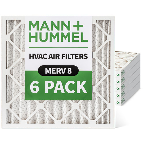 18x18x2 MERV 8 Pleated AC Furnace Air Filters by Mann+Hummel. 6 Pack
