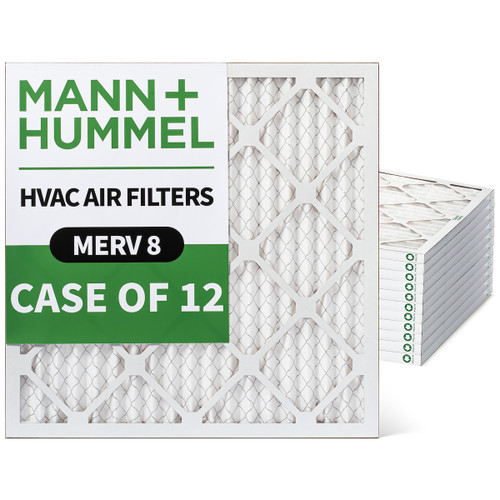 10x10x1 MERV 8 Pleated AC Furnace Air Filters by Mann+Hummel.    Case of 12