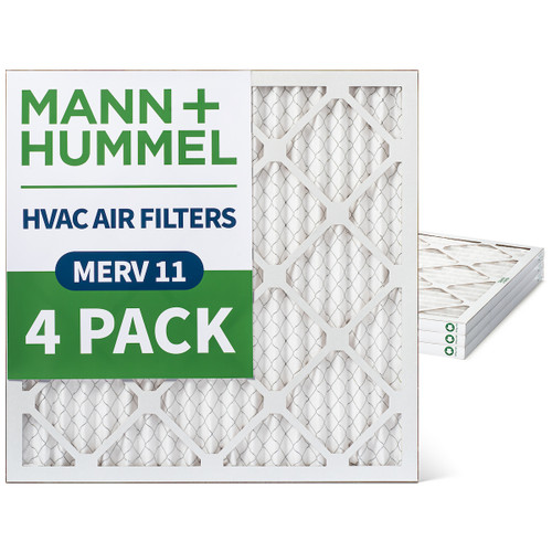 14x14x1 MERV 11 Pleated AC Furnace Air Filters by Mann+Hummel.  4 Pack