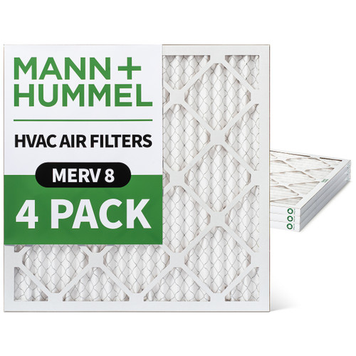 14x14x1 MERV 8 Pleated AC Furnace Air Filters by Mann+Hummel.    4 Pack