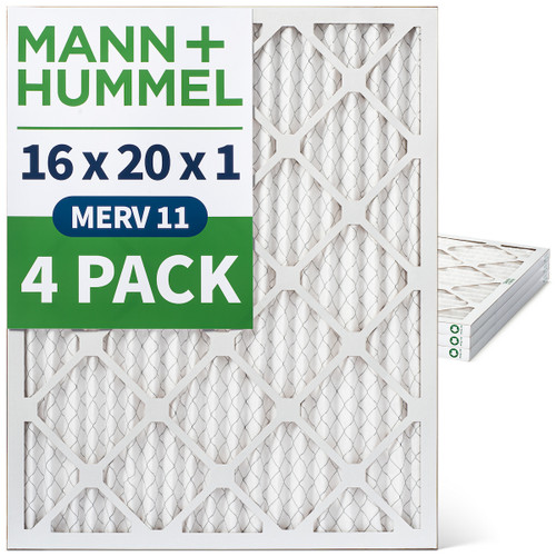 16x20x1 MERV 11 Pleated AC Furnace Air Filters by Mann+Hummel.  4 Pack
