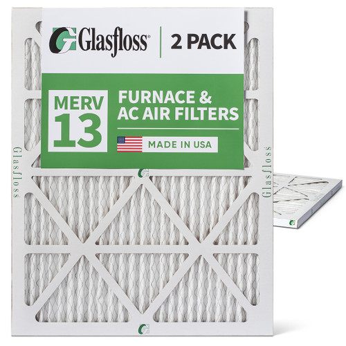 Glasfloss ZL 18x24x1 MERV 13 Pleated AC Furnace Air Filters.    2 Pack