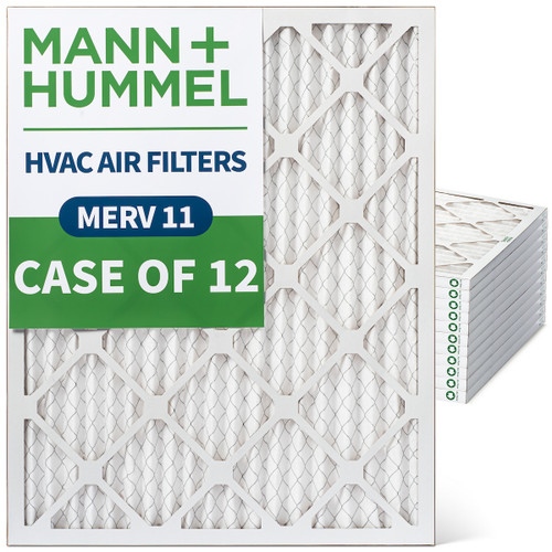 18x25x1 MERV 11 Pleated AC Furnace Air Filters by Mann+Hummel.  Case of 12