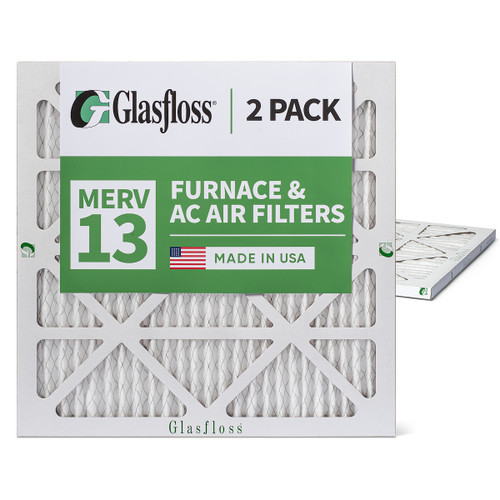Glasfloss ZL 22x22x1 MERV 13 Pleated AC Furnace Air Filters.   2 Pack