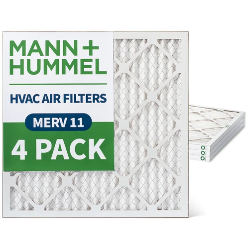24x24x1 MERV 11 Pleated AC Furnace Air Filter by Mann+Hummel.  4 Pack