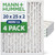 20x25x2 MERV 11 Pleated AC Furnace Air Filters by Mann+Hummel.    4 Pack