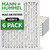 22x22x2 MERV 8 Pleated 2" AC Furnace Air Filters by Mann+Hummel.    6 Pack