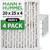 20x25x4 MERV 8 Pleated HVAC AC Furnace Air Filters by Mann+Hummel. Box of 4. (Exact Size: 19.5 x 24.5 x 3.75 Inches)