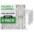 24x24x4 MERV 8 Pleated AC Furnace Air Filters by Mann+Hummel.    4 Pack