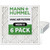 12x12x1 MERV 8 Pleated AC Furnace Air Filters by Mann+Hummel.    6 Pack