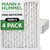 18x24x2 MERV 8 Pleated AC Furnace Air Filters by Mann+Hummel.  4 Pack