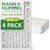 12x20x2 MERV 13 Pleated AC Furnace Air Filters by Mann+Hummel.    4 Pack