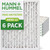 18x24x2 MERV 13 Pleated AC Furnace Air Filters by Mann+Hummel.   6 Pack