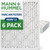 18x25x1 MERV 11 Pleated AC Furnace Air Filters by Mann+Hummel.  6 Pack
