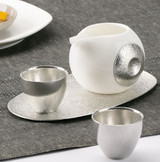 Porcelain and tin Sake Set