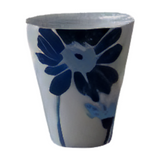 Porcelain Blue-Dyed Sake Cup SOME-IRO with Floral Patterns