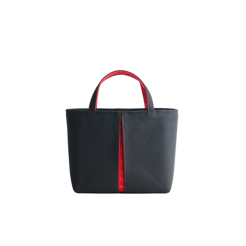 KOSHO ougi pleats Canvas Tote Bag YS, Black/Red