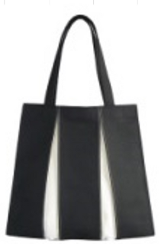 KOSHO ougi Canvas Tote Bag MH, Black/Ivory M