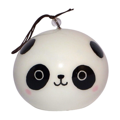 SHINOHARA Handmade Edofurin Glass Wind Chime with Panda painting