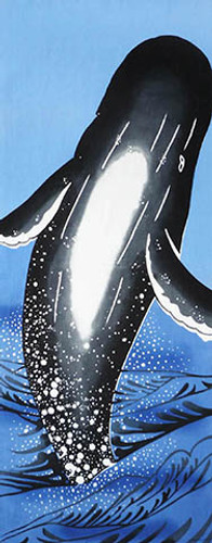 Tenugui with Jumping Whale (345)