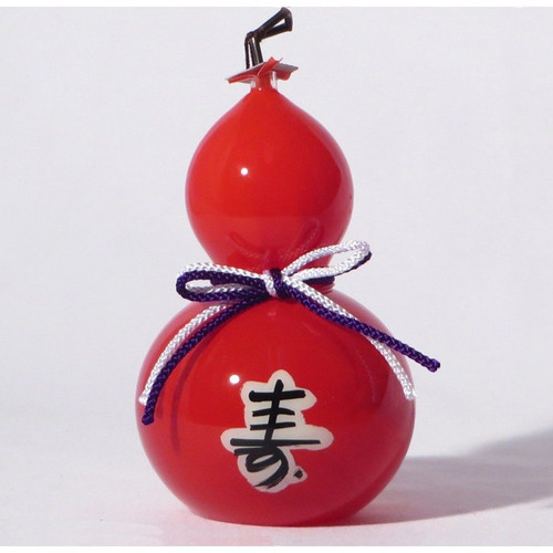 SHINOHARA Handmade Edofurin Gourd-Shaped Glass Wind Chime with "Kotobuki" painting