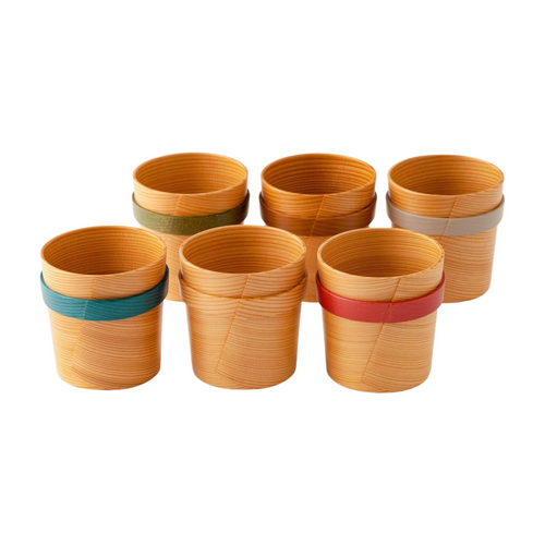 Kurikyu Odate Bentwood Colored Ring Cups