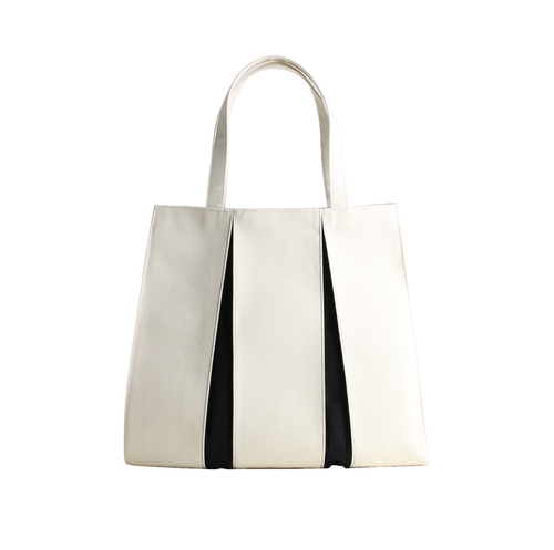 KOSHO ougi Canvas Tote Bag, Ivory/Black L