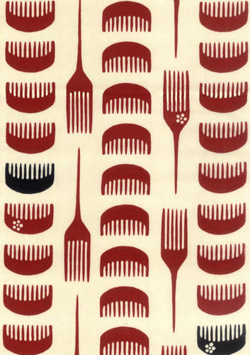 Tenugui with Patterns of Boxwood Combs (216) *last ones*