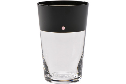 DEN Tumbler made of Glass coated with Black Lacquer at the Top