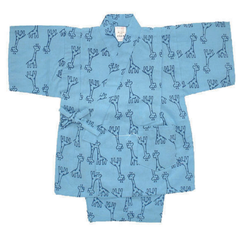 Rienzome Jinbei for Kids ???Giraffe", kj-965 (up to 100cm)