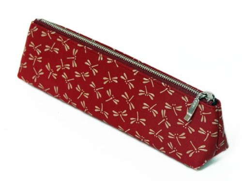 INDENYA Pen Case 4604, Dragonflies White on Red