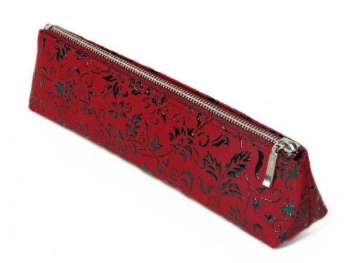 INDENYA Pen Case 4604, Flower Arabesque Black on Red