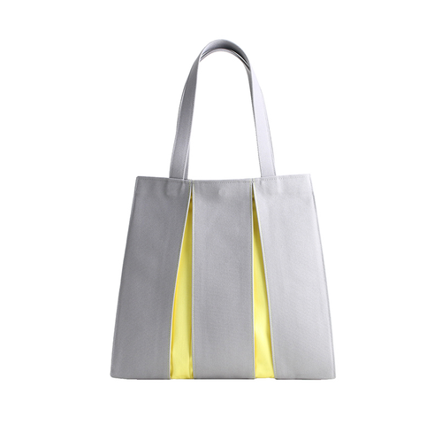 KOSHO ougi Canvas Tote Bag, Light Grey/Yellow