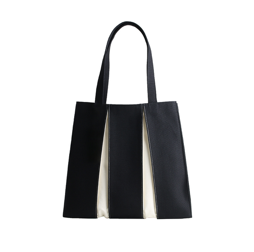 KOSHO ougi Canvas Tote Bag, Black/Ivory