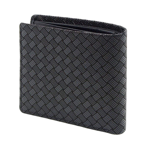 INDENYA Men's Wallet 2003 with Tiles Pattern, Black on Black