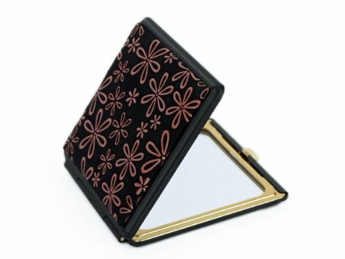 INDENYA Pocket Mirror 5015, Primrose Flowers Pink on Black