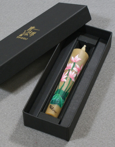 Japanese Handmade Candle with Seasonal Floral Paintings December